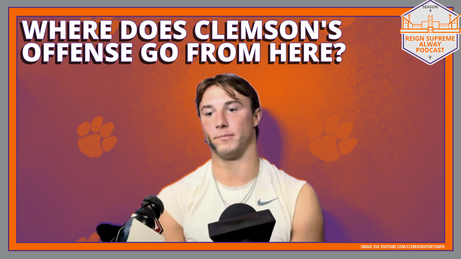 Clemson quarterback Cade Klubnik speaks during a postgame news conference last week.