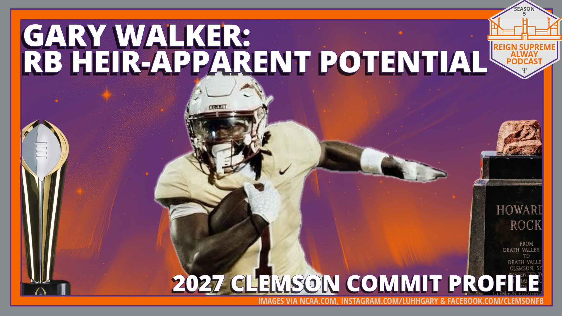 2027 running back recruit Gary Walker amid an artistic backdrop